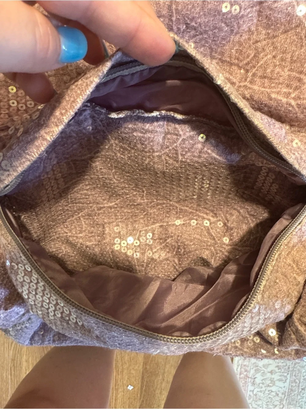 Sequined Lavender Backpack - Unbranded